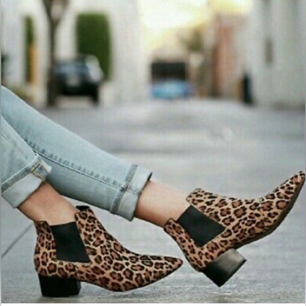 French Connection Ronan Leopard Ankle Booties